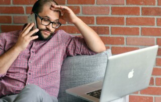 a man with a laptop